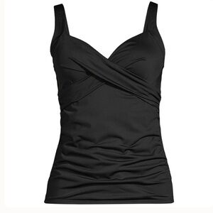 LANDS’ END Size 8 Black Underwire Tankini Swimsuit Top